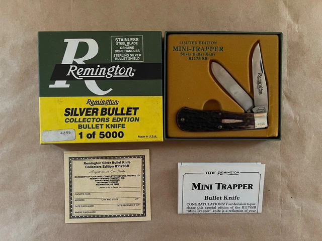 Remington MINI TRAPPER R1178SB Sterling Silver Bullet Knife 1 of 5000 #4255