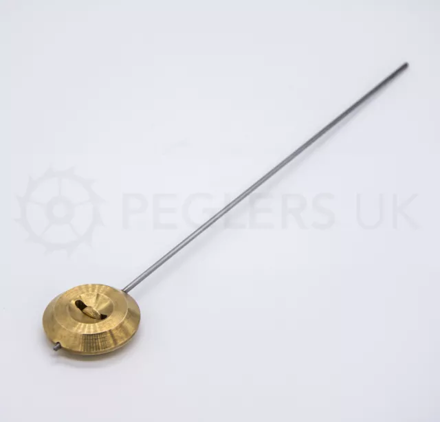 Clock Pendulum French 38mm (No 2)- Brass with Steel Rod Regulating Nut - UK MADE