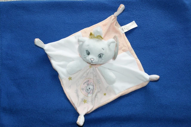 Disney Nicotoy Doudou Chat Marie Aristochat Plat Rose Etoile Noeud Dore Neuf