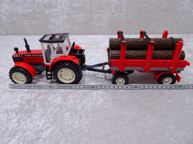 Set Ferme Tracteur Avec Remorque, Grange, Fermier, Vache Et Arbre – Jouet Agricole Pour Enfants 3-7 Ans, Jeu D'imagination
