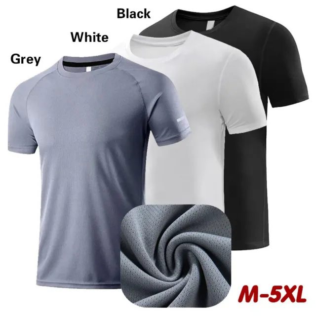 Men's Quick-Drying Ice Silk T-shirt Seamless Breathable V Neck Short Sleeve  Tee