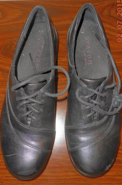 ARAVON Womens Francesca Black Comfort Walking Oxford Shoes Size 8 AA 2