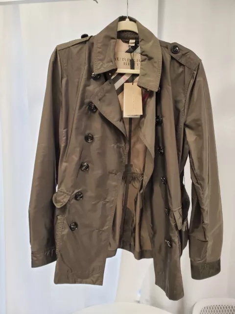 Burberry Safari Jacket Military Olive Color Size Us Women's 10