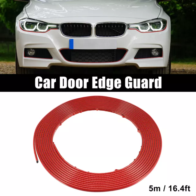 Door Edge Guards Trim Body Strip for Car 0.24in 6mm Wide 16.4ft 5m Length Red