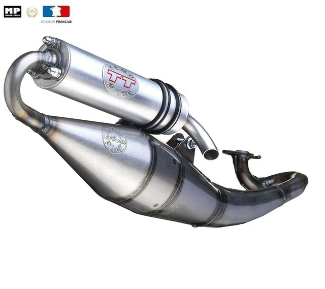 Pot D'échappement LeoVince TT Fait Main Pour Scooter Peugeot (Vivacity, Buxy, Trekker...) - Homologué E - Gain De Puissance