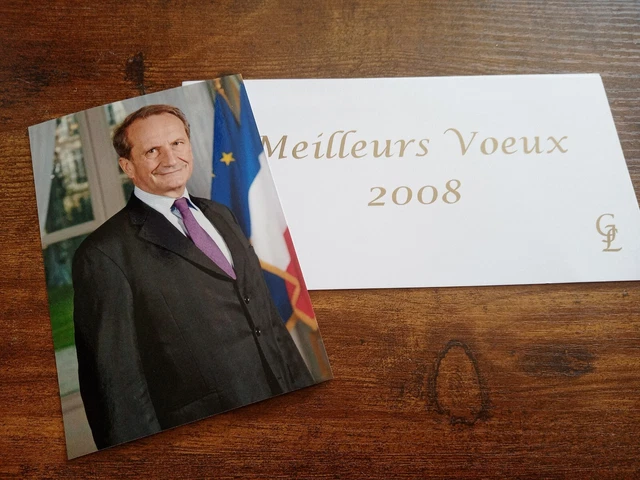 Autographe De Gérard Longuet Ancien Ministre Sur Carte Vde Vœux