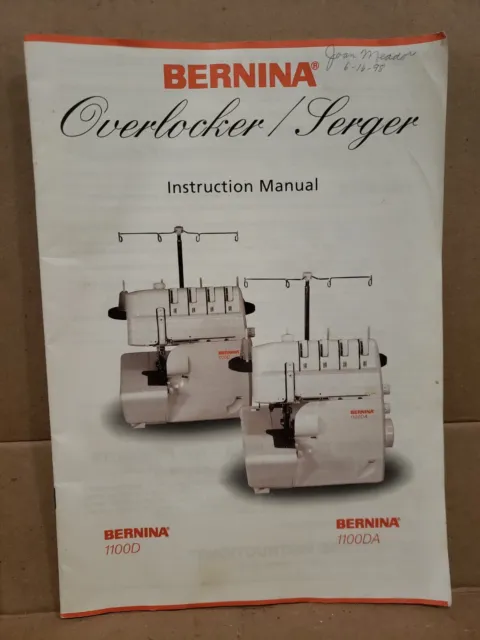 Bernina Overlocker Serger Instruction Manual,1100D,1100DA,Threading,Tension,Sew