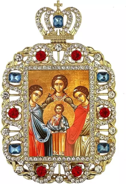 Byzantin Synaxis De Archangels Orthodoxe Orné Doré Ton Encadré Icon 5.75