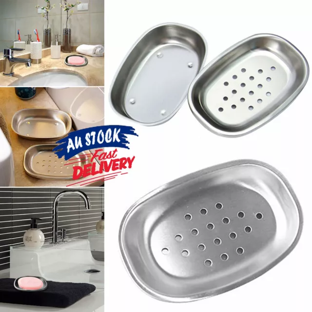 Soap Dish Bathroom Stainless Steel Holder Tray Drainer For Bedroom Kitchen