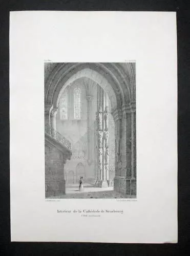 1839 - Strasbourg Strassburg Elsass Alsace Lithographie