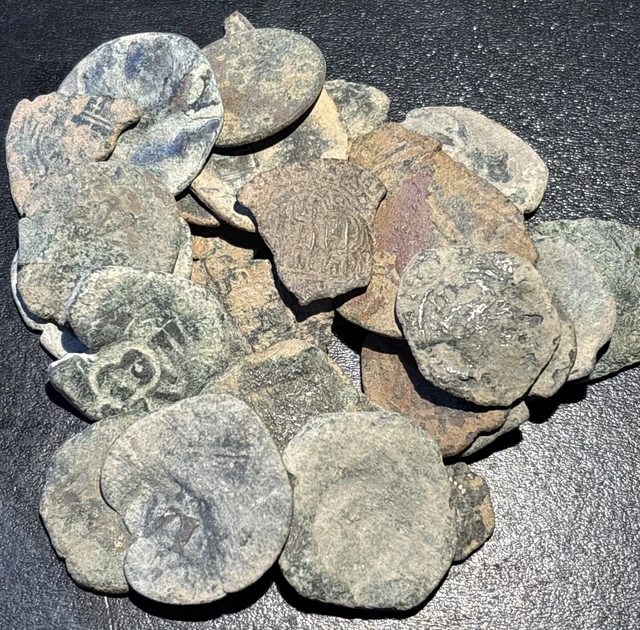 14001600S SPAIN UNCLEANED Spanish Colonial Pirate Treasure Bronze