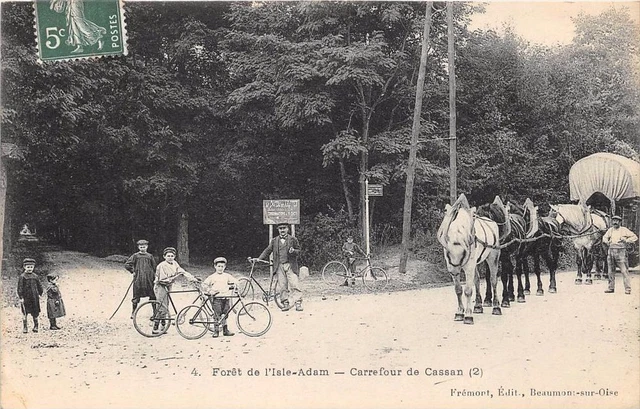 Cpa 95 Forest De L'isle Adam Cassan Crossroads (Hitching