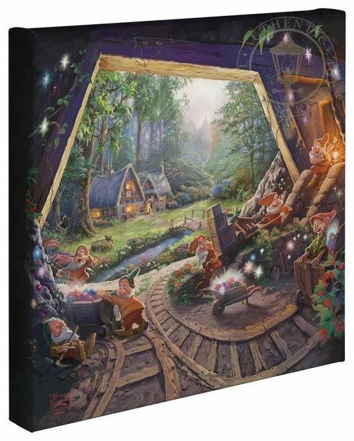 THOMAS KINKADE SNOW White and the Seven Dwarfs 14″ x 14″ Gallery ...
