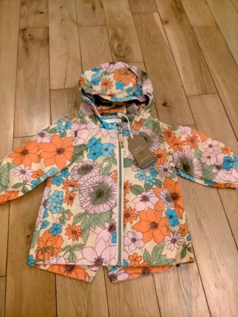 NEXT Baby Girls Multicolour Retro Floral Shower Rain Coat Jacket 3-6 Months BNWT