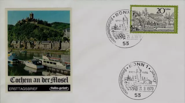 BRD FDC MiNr 649 (7) Fremdenverkehr (III): Cochem an der Mosel -Burg-Weinanbau-