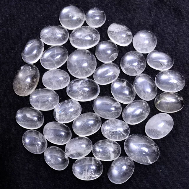 765 Cts 36 Pcs 100% Unheated Natural White Quartz Cabochon Loose Gemstones Lot