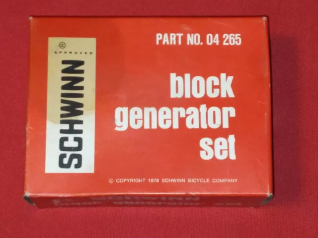 NOS vintage original Schwinn block generator set 04265 bicycle bike part