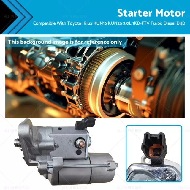 Starter Motor Suitable For Hilux KUN16 KUN26 3.0L 1KD-FTV Turbo Diesel D4D 05-15