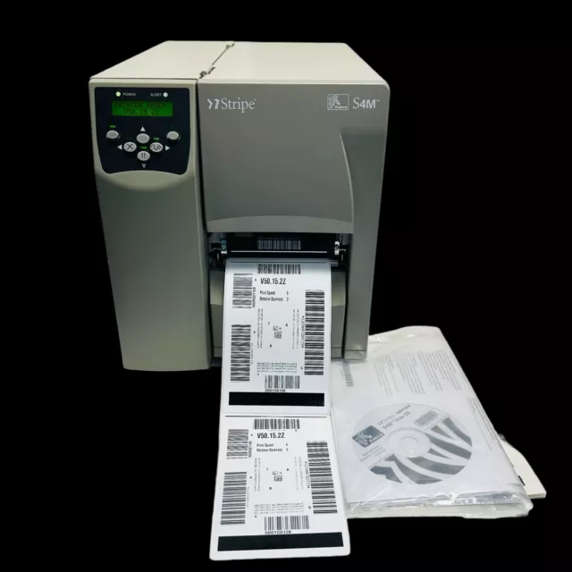 Zebra S4M Industrial Shipping Label Printer S4M00-2001-0100T Ethernet w/Manual