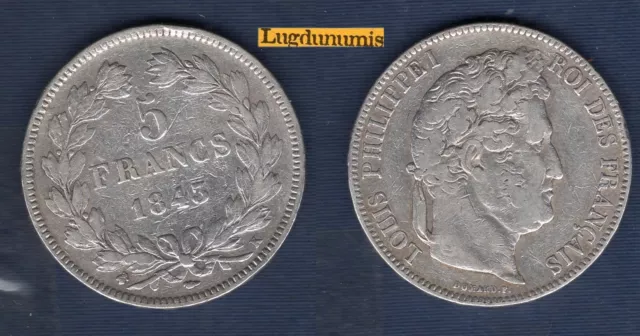 5 Francs 1843 K Bordeaux TB II - TL TR 2ème Type Louis Philippe Ier 1830 1848