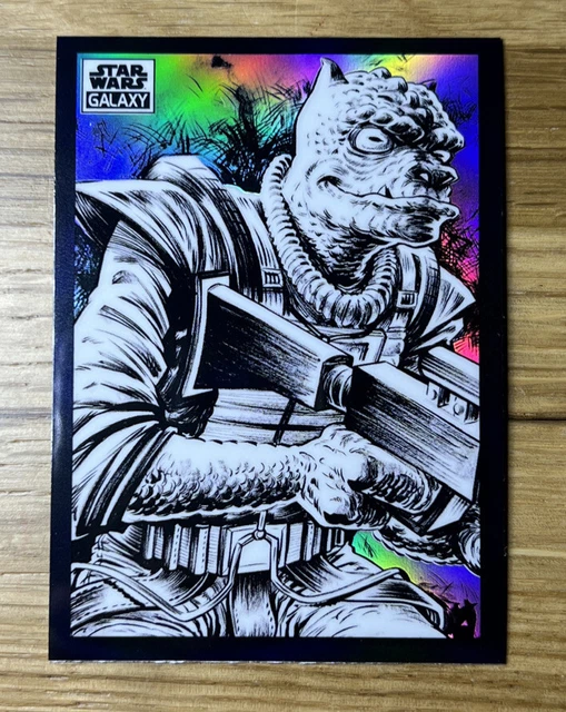 Star Wars Chrome Galaxy 2022 Refractor Sketch Variation Bossk BV-96! Mint