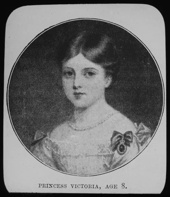 PRINCESS VICTORIA LATER QUEEN AGED 8 C1890 ANTIQUE Magic Lantern Slide ROYALTY