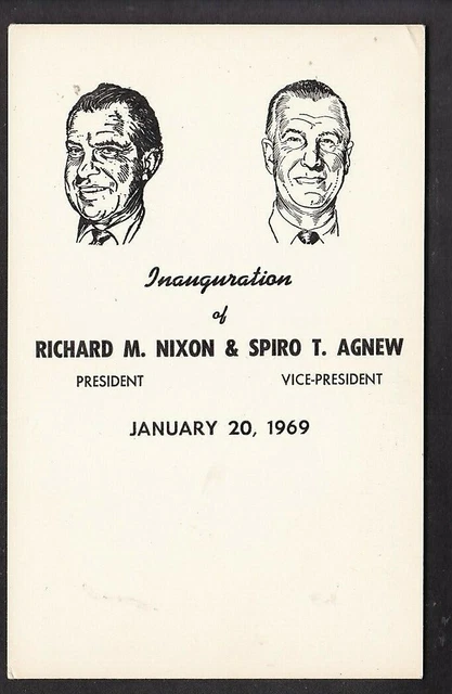 VINTAGE 1973 INAUGURATION Richard Nixon Spiro Agnew Pin Back Button 3 1 ...