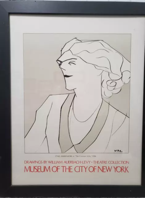 William Auerbach-Levy Museum City of New York Poster Advert 1977 Ethel Barrymore