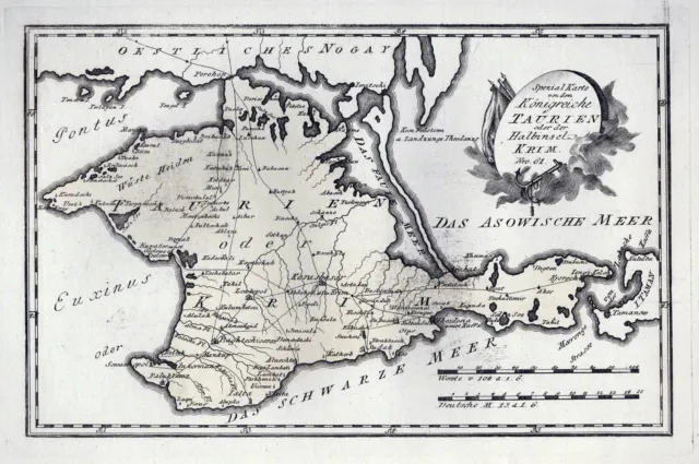 Crimea Krim Russia Russland Ukraine Reilly map Karte Kufperstich engraving 1790