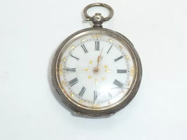 Victorian 935 Sterling Silver Cased Ladies Pocket Fob Watch - Spares Repairs