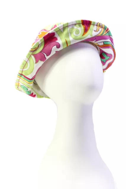 Etro Milano Womens Cotton Abstract Print Dome Top Bucket Hat Multicolor Size M