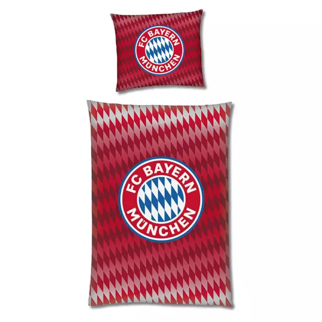 FC Bayern Munich Conjunto de Funda Nórdica Individual 100% Algodón Diamante Rojo