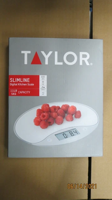 Taylor 1053Wht Slimline Digital Kitchen Scale 11Lb Capacity New