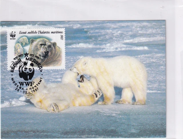 【ロシア ソ連切手】1987 USSR WWF Polar Bearシート POLAR BEAR WWF Russia FDC #1 1987 (141236) $3.62 - PicClick CA