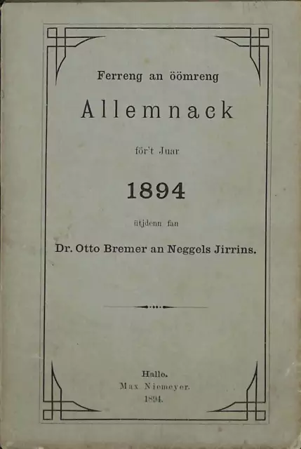 NORDFRIESLAND  Almanach Allemnack 1894 sehr seltenes Original