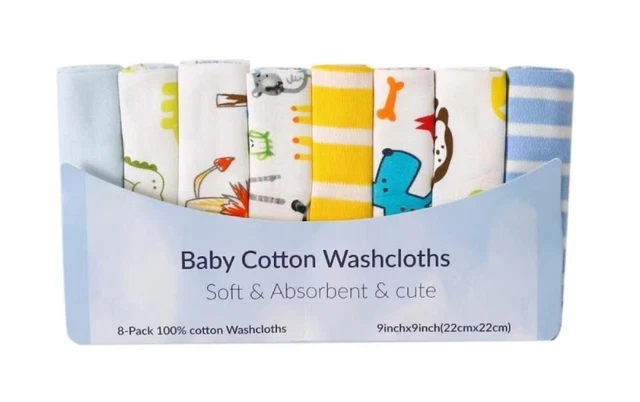 8pcs Pack Muslin Cotton Cloths Absorbent Baby Feeding Burp Towel Infant Nursing