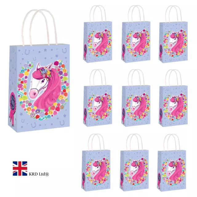 PONY BIRTHDAY PARTY BAGS Kids Girls Baby Goodies Printed Paper Toy Favors Bag UK