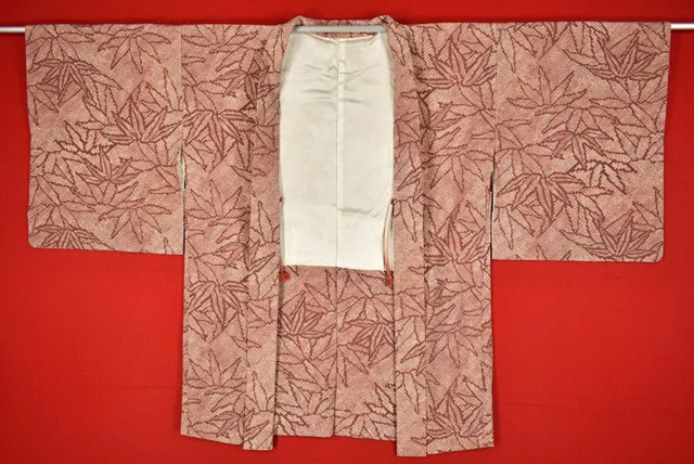 Vintage Japanese Kimono Silk Antique BORO HAORI Kusakizome Dyed/A646/545