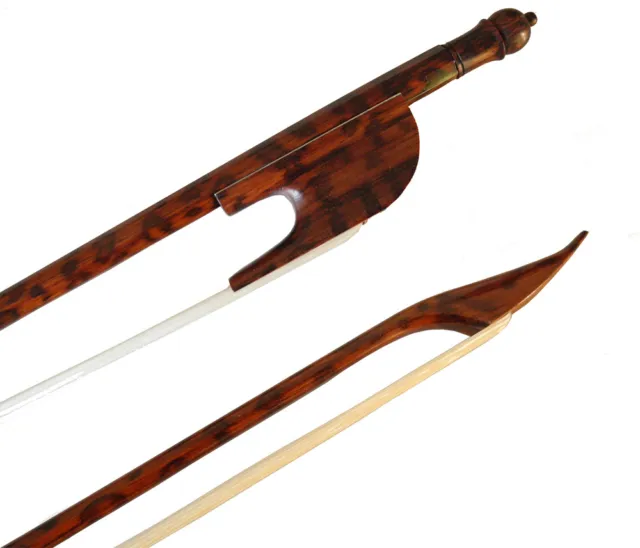 high class Snakewood baroque violin bow 4/4 letterwood, outward camber