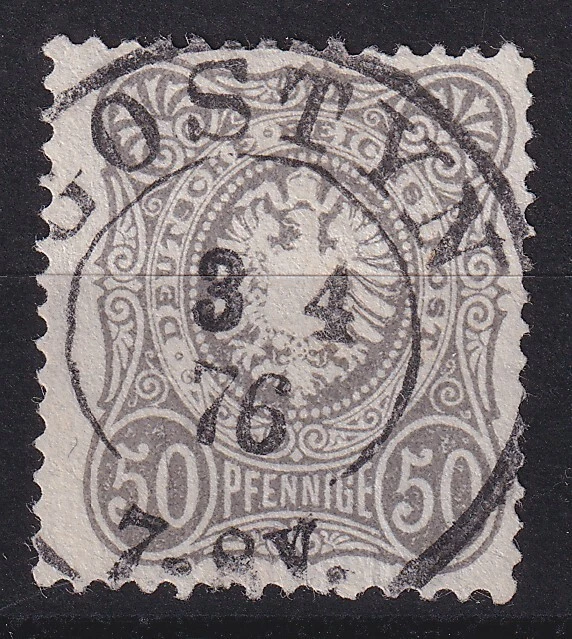 64935) GOSTYN Posen 1876 nachverwendeter Preußen-Stempel