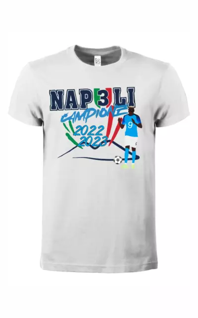Maglietta unisex bianca Napoli campione d'Italia