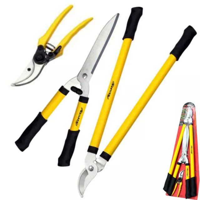 Neilsen 3pc Tree Lopper Shears Secateurs Hedge Garden Pruning Plier Tool Set