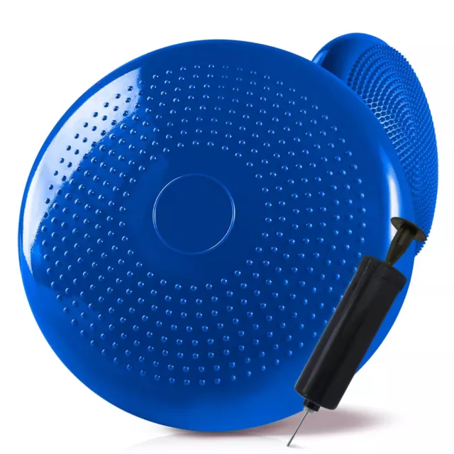 Cojin Hinchable con Bomba de Inflado Goma Flex para Fitness Yoga Pilates Azul #1