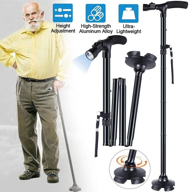 Klappbarer Gehstock – Faltbar, Verstellbar 84-95 Cm, Rutschfeste Gummispitze, Für Wanderung & Alltag
