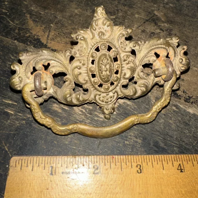 Brass Ornate (Victorian Drawer Pull) Reclaimed Hardware. Intricate Design! #2