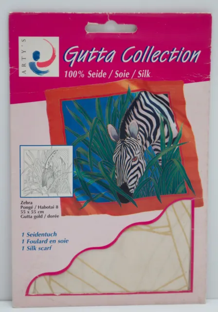 Tucho de seda 55x55 cm, colección ARTY'S Gutta, "Zebra", Pongé 08