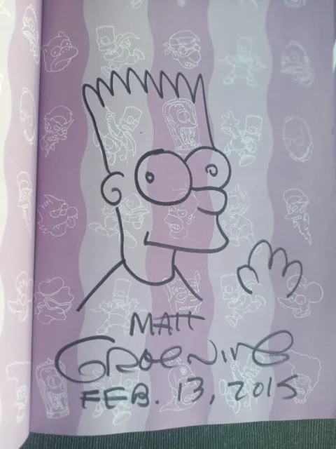 Signed MATT GROENING "BARTMAN The Best of the Best" with HAND DRAWN SKETCH w/COA