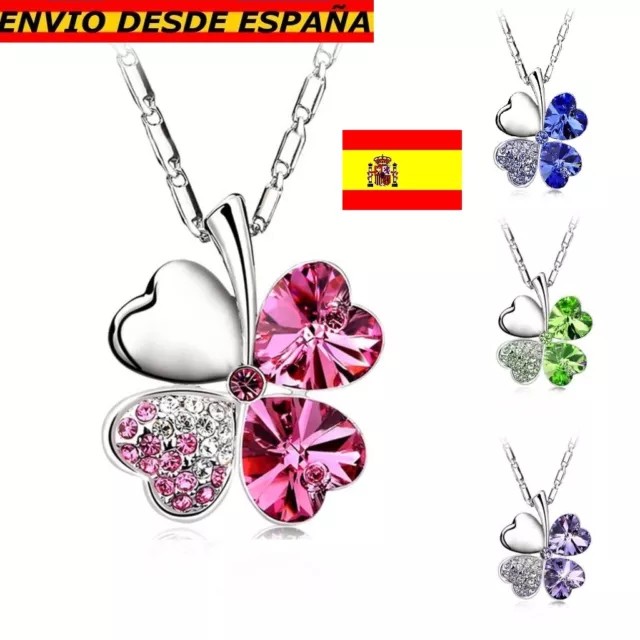 Excursión fe exceso PRECIOSO COLGANTE TREBOL de la Fortuna con cristales tipo swarovski para mujer - EUR 2,90 - PicClick FR Excursión fe exceso PRECIOSO COLGANTE TREBOL de la Fortuna con cristales tipo swarovski para mujer - EUR 2,90 - PicClick FR