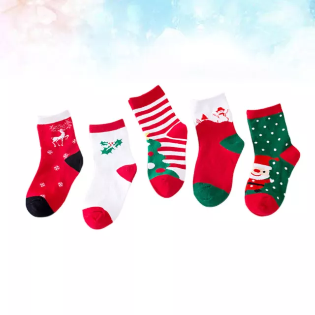 5 Pairs Funny Christmas Socks for Kids Children Cotton Baby Boy