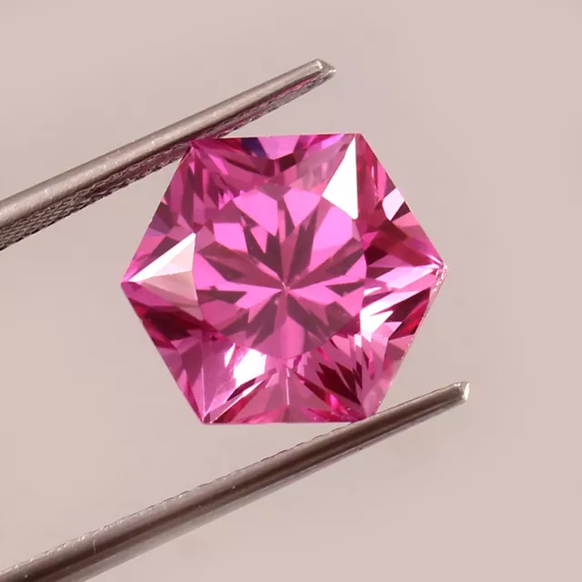 AAA Fin Qualité Naturel Ceylan Saphir Rose Desseré Hexagone Gemme Coupe 12x12MM